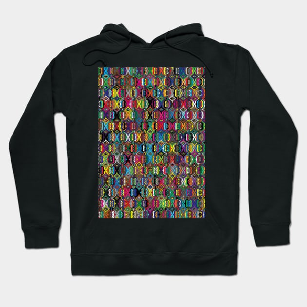 Colorful Batik Modern Abstract Pattern Hoodie by 13Lines Art